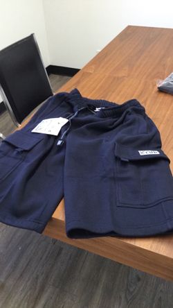 Pro club comfort fleece cargo short pants navy medium