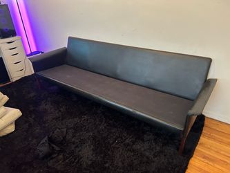Mid Century MCM Leather Sofa with cushions for reupholstering
