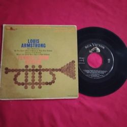 Vintage Old 1959 Louis Armstrong 7" 45 EP Record RCA Victor EPA-5077
