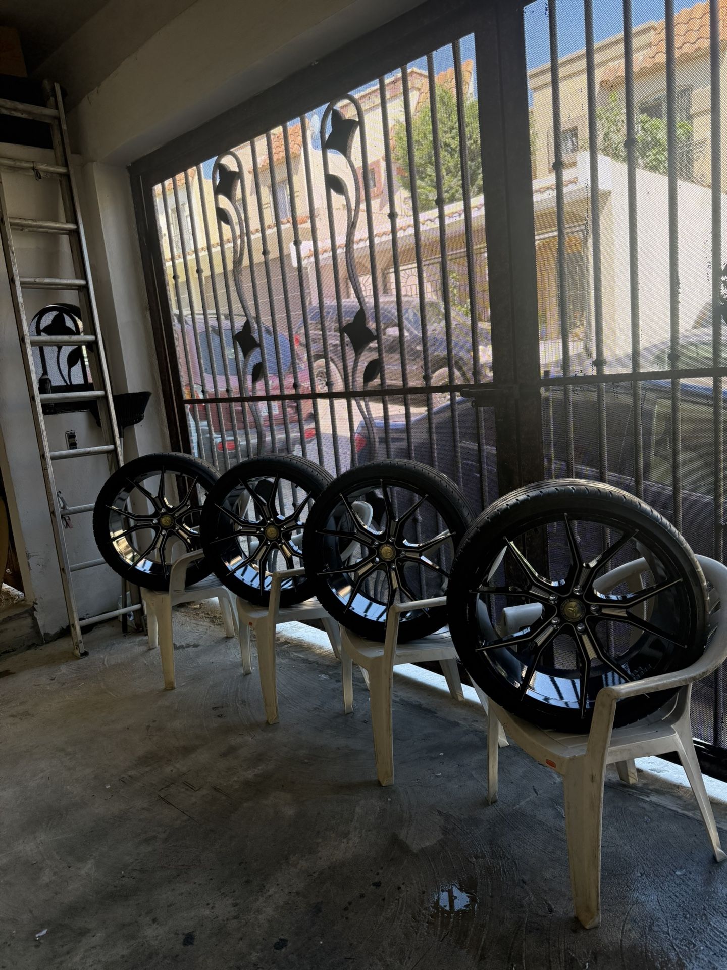 Selling 20 Size Inch Rims/Tires Strong Very Good Condition Chrome Rims, Scratched Up, Yes, Only From Both Sides.