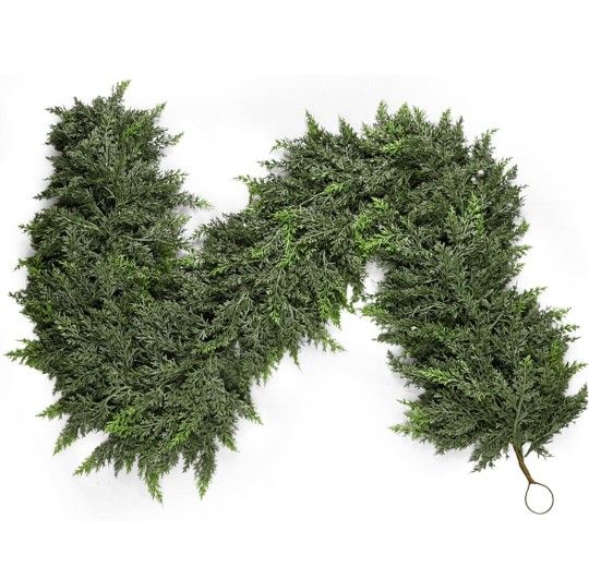 6ft Christmas Garlands Cypress Garland, 168 Branches Real Touch Artificial Faux Greenery Garland for Mantle, Table, Wall, Decorations (2 Available)