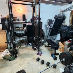 Squat Cage, 500lbs Of Plates And Accessories