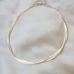 925 Italy Dyadema Braided Choker Necklace