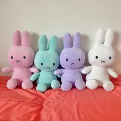 14" Miffy x  Peep Set of 4 Pastel Plushies