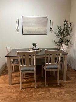 Dining Table Set with 4 Chairs and bench