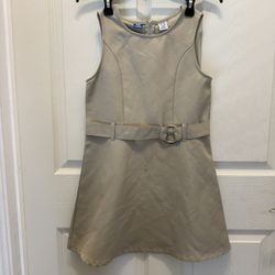 Girls Tan Dress With Belt