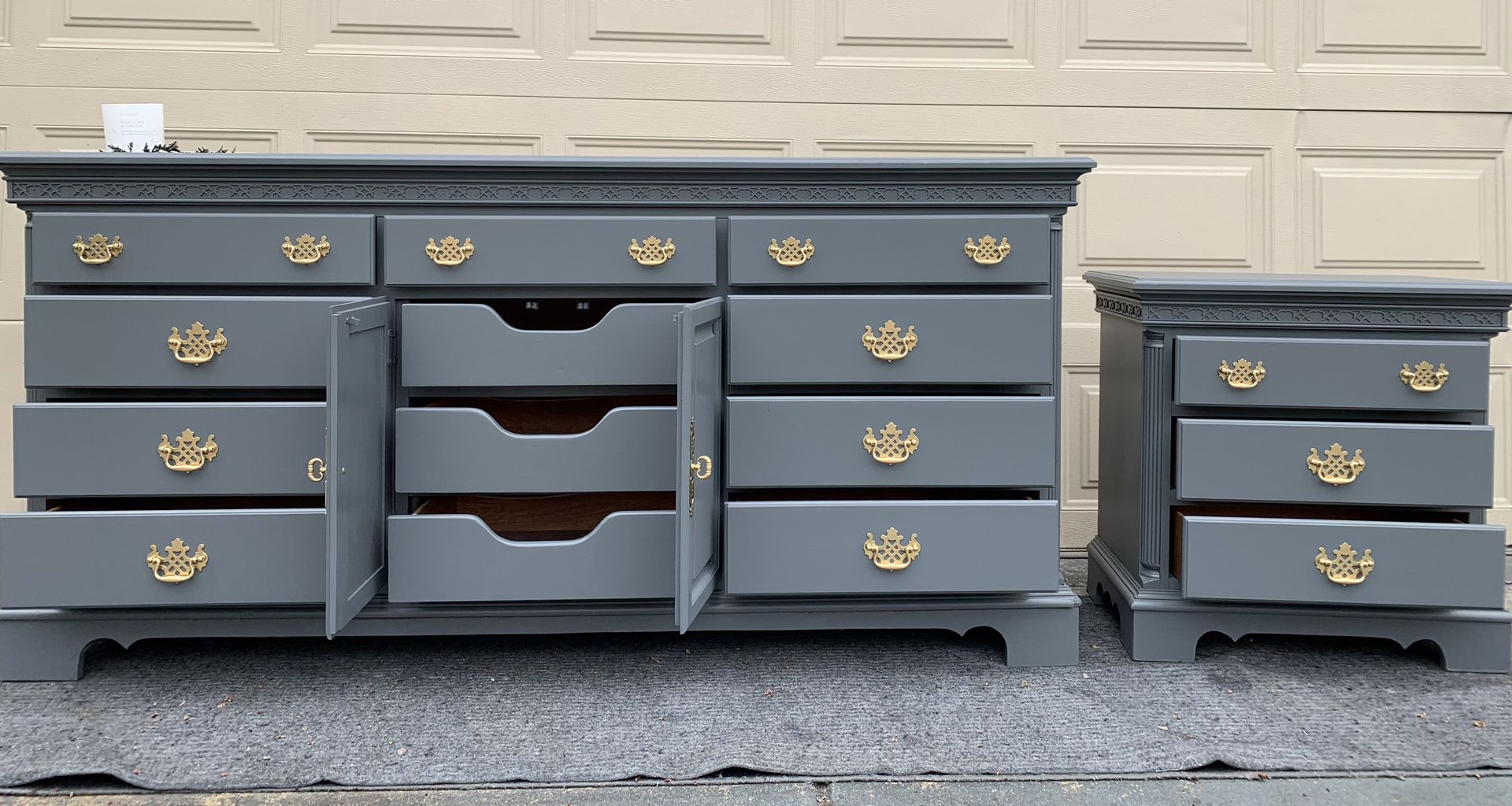 Sale Elegant Grey ✨ Dresser & Nightstand Set  