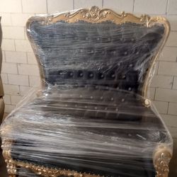 Black And Gold Loveseat 