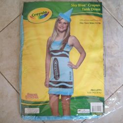 Crayola Sky Blue Crayon Tank Dress Teen Costume Size 13-16