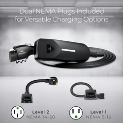 Portable Lectron EV charger level 1 and level 2