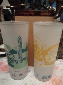 TWO FROSTED 1962 SEATTLE WORLD'S FAIR GLASSES