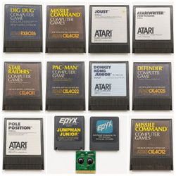 Atari 400 800 XL XE 12 Cartridge Lot Donkey Kong Jr Pac-Man Dig Dug Jumpman
