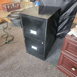 Metal 2 Drawer Filing Cabinet Black 