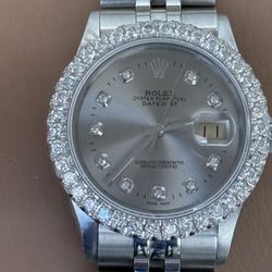 Rolex Pre Owned 36mm DateJust Grey Diamond Dial-Quick Set