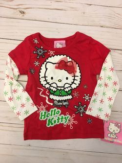 Hello kitty girls Christmas shirt 12 months new