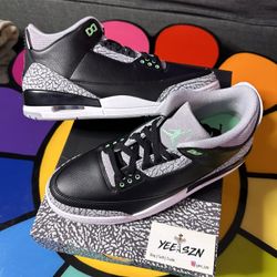 Nike Air Jordan 3 Green Glow Size 11 Brand New