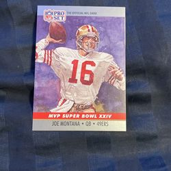 1990 Pro Set Number 24 Joe Montana football Card