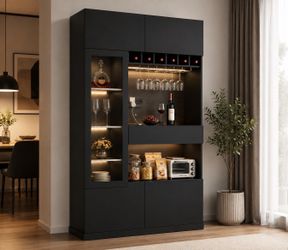 Modern E-Shaped Kitchen & Wine Storage Cabinet – New