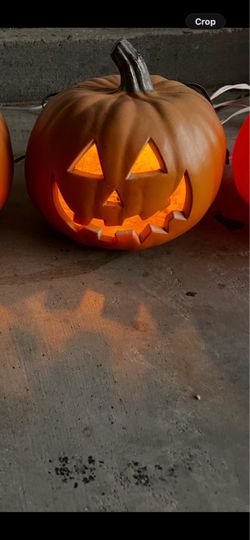 Plug in Light Up Plastic Halloween Pumpkin