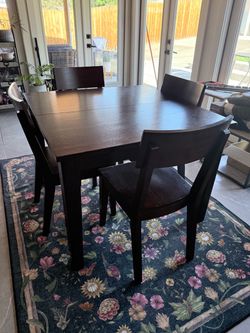Solid Wood Dining Table + 6 Chairs — $200 OBO