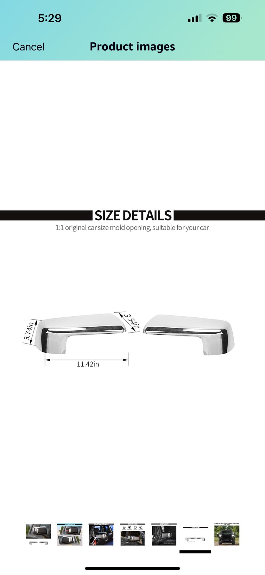 Voodonala Side Mirror Cover Trim Compatible with Chevy Silverado/GMC Sierra 1(contact info removed)-2022 (Chrome)