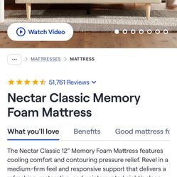 King Size Nectar Mattress And Frame 