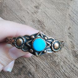 Tiny Turqoise Copper Bracelet 