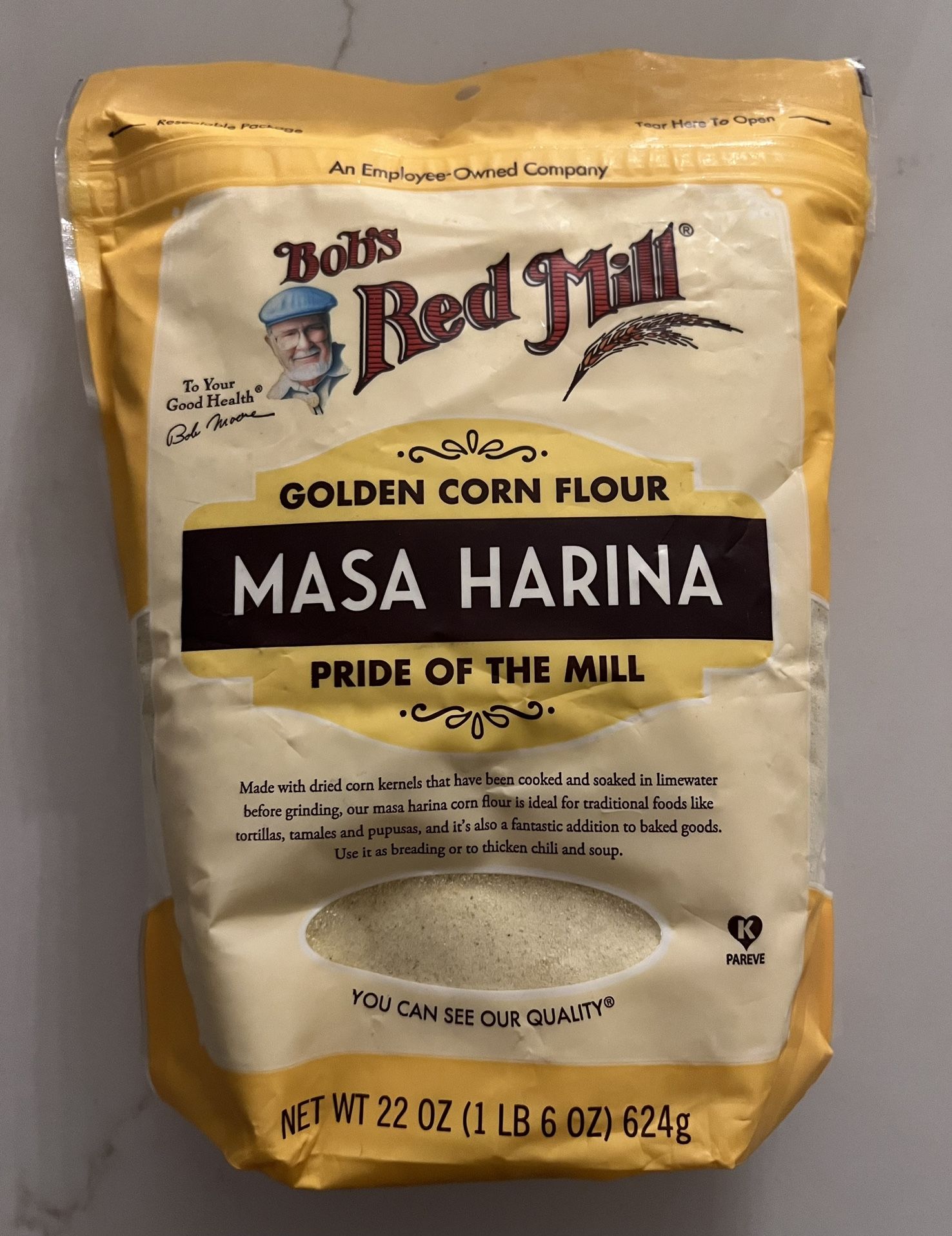 Bob's Red Mill Masa Harina Golden Corn Flour Gluten Free 22 oz