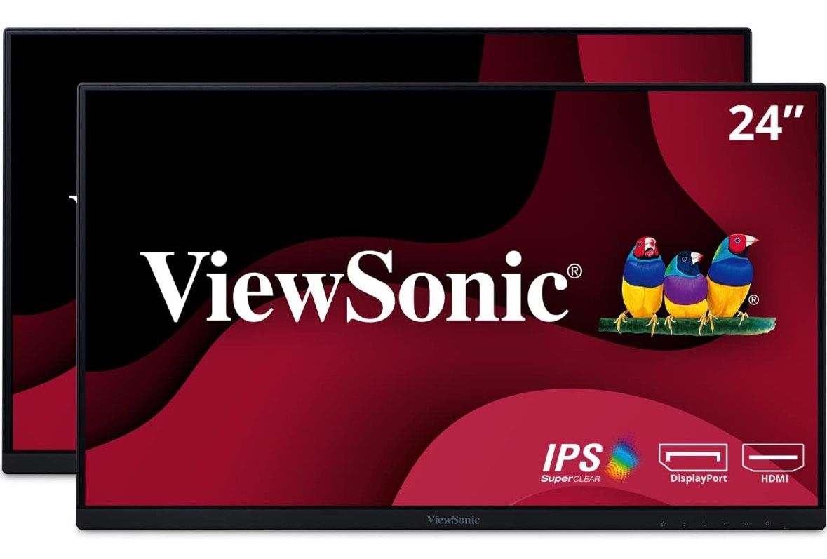 24” ViewSonic Dual Monitor Set Up w/j5 Create USB C Triple Display Docking Station