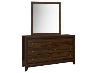 Welsley Walnut Dresser and Mirror