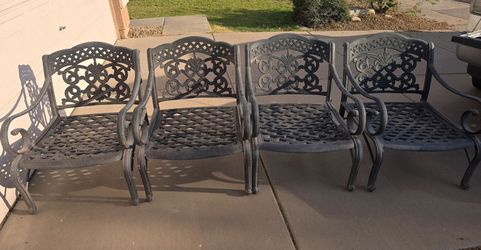 $360 CASTING IRON 4 BIG CHAIRS