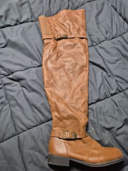 Over the knee brown boots