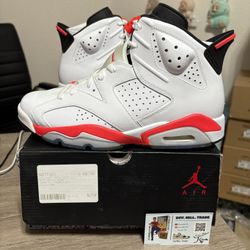 Size 8.5 - Air Jordan 6 Retro Infrared Pack White 2014