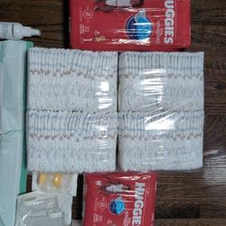 Huggies Size 1 Unopened, Cimilre S6 Double Electric Breast Pump And Milk Storage Bags And Bottles Never Opened Or Used 