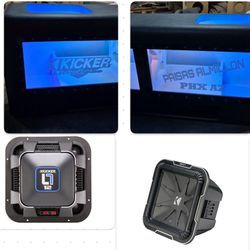 New Powerful 2 12” Kicker Q Class Subwoofers And Big Custom Ported Box RGB Lights 
