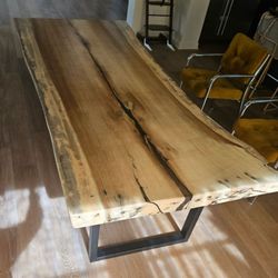 Acacia live-edge dining table