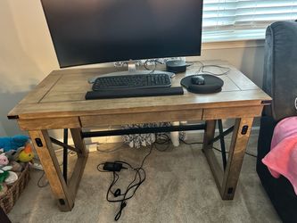Rustic Wood and Metal Desk