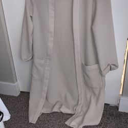 h&m long beige cardigan