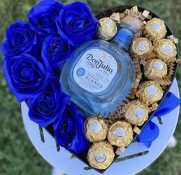 Blue Roses Heart Box