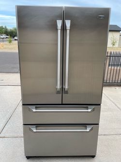 Refrigerator GE Stainless Steel Monogram Four Doors Counter Depth 36wide 69high 30depth