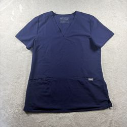 FIGS Women’s S Blue Technical Collection Scrub Top V-Neck FW100 #3B