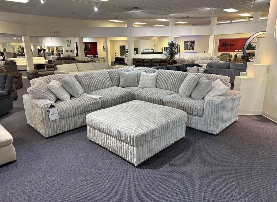 Custom Corduroy Sectional Ottoman 