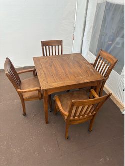 Solid Oak 3-in-1 Game Table Set – Chess • Backgammon • Dining Table