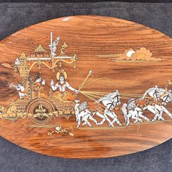 Inlay In Rosewood  Krishna On Chariot