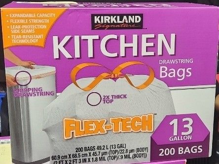 KIRKLAND KITCHEN 13 GALLON DRAWSTRING BAGS