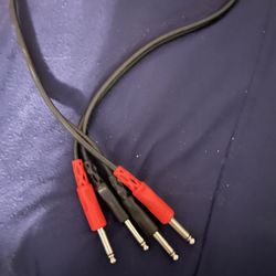 Dual 1/4 To Dual 1/4  15 Ft Cable 