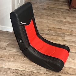 X Rocker Solo Floor Rocker Gaming Chair with RGB Lighting, Red