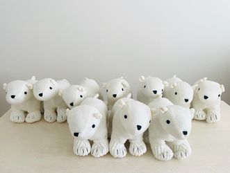 Lot of 10 Knit Polar Bear 12" Standing Soft Plush Stuffed Animal Toy Hug Fun Winter Wonderland