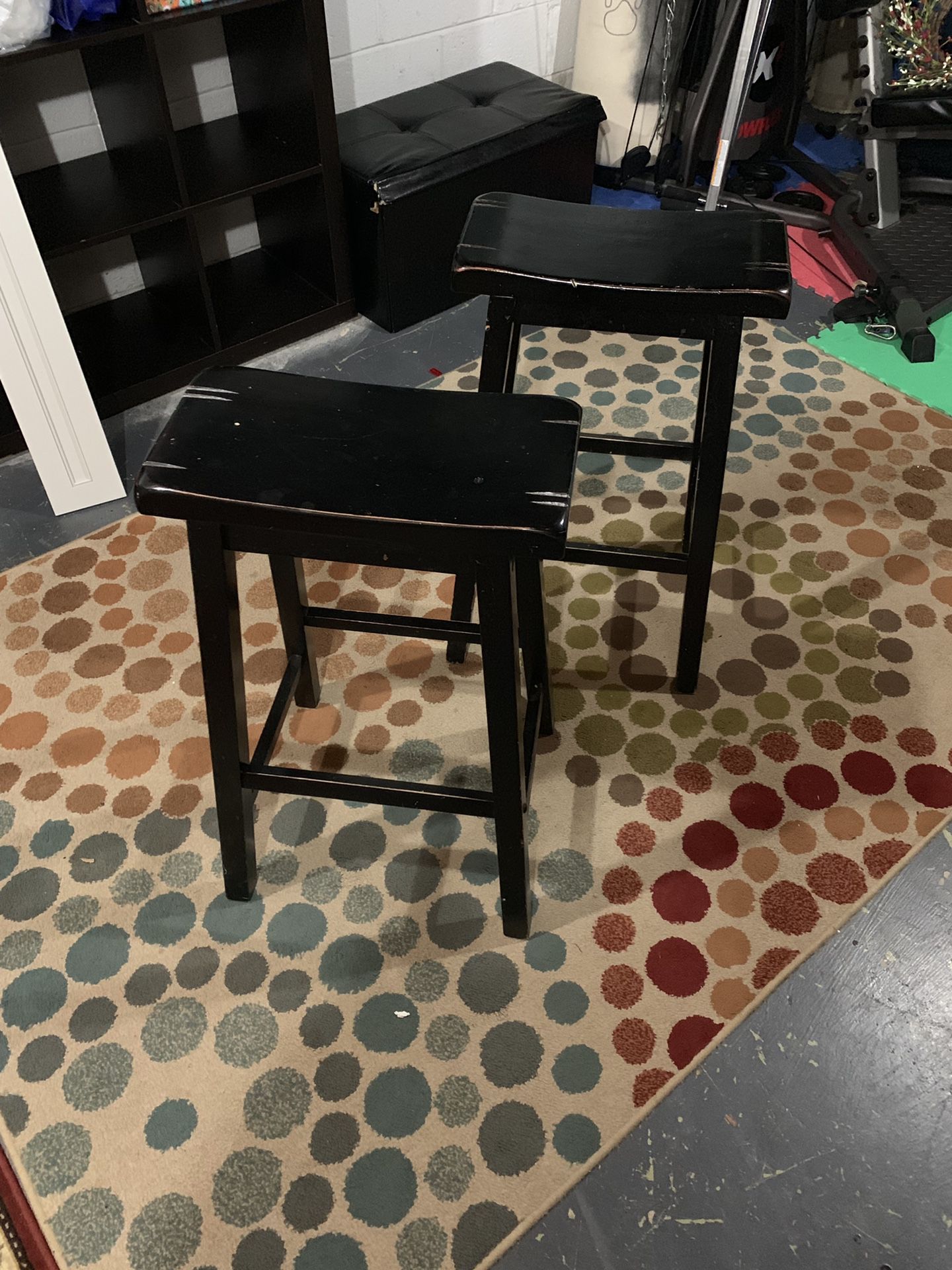 Black bar stools