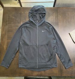 Nike Dri-FIT Black Fleece Full Zip Hoodie Pockets Logo Men M Regular